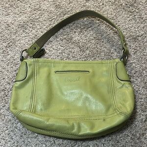 Vintage Fossil Lime Green Over the Shoulder Bag